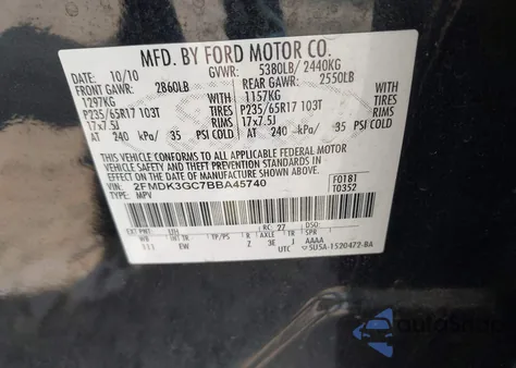 2011 Ford Edge Se z USA, uszkodzony, nr VIN 2FMDK3GC7BBA45740